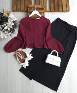 KELD ALT FIRFIRLI MÜSLÜM GÖMLEK A8-1-5522-04-BORDO - 