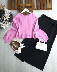 KELD ALT FIRFIRLI MÜSLÜM GÖMLEK A8-1-5522-47-PEMBE - 