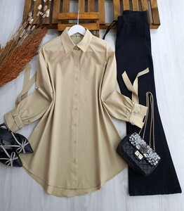 KELP KOL TAŞLI VE BAĞLAMALI GÖMLEK C4-5298-22-TAŞ - 