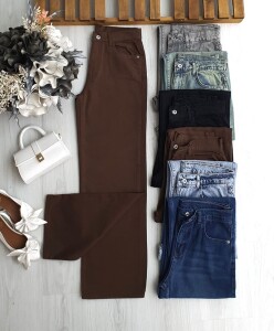 KEZYE PALAZZO KOT PANTOLON A7-4-6082-37-KAHVE - 1