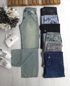 KEZYE PALAZZO KOT PANTOLON 6082-95-ESKİTME MAVİ - 