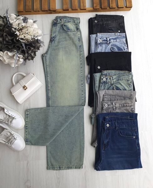 KEZYE PALAZZO KOT PANTOLON 6082-95-ESKİTME MAVİ - 1