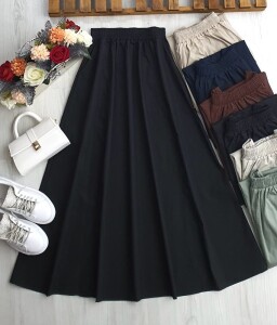 KOBYE CEPLİ BELİ LASTİKLİ ETEK C6-6057-01-SİYAH - 