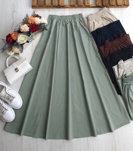 KOBYE CEPLİ BELİ LASTİKLİ ETEK C6-6057-40-ÇAĞLA - 