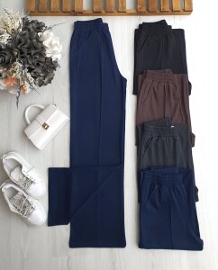 KOFE ÇİMALI CEPLİ BELİ LASTİKLİ BOL PANTOLON B8-4-6075-12-LACİVERT - 