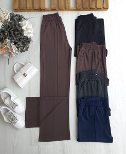 KOFE ÇİMALI CEPLİ BELİ LASTİKLİ BOL PANTOLON B8-4-6075-37-KAHVE - 