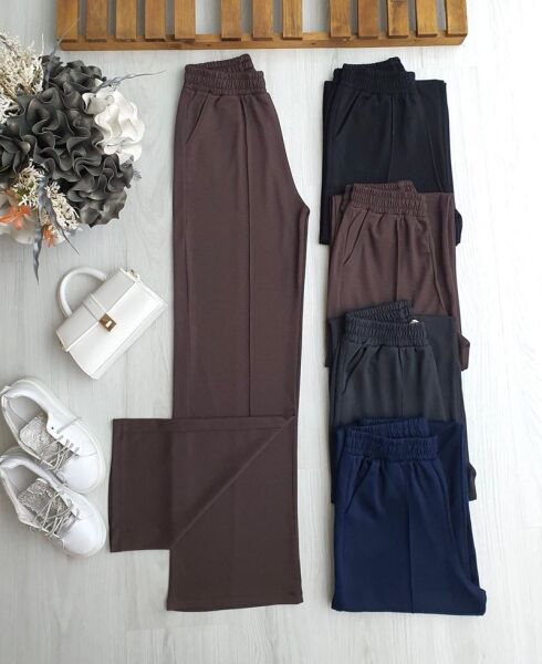 KOFE ÇİMALI CEPLİ BELİ LASTİKLİ BOL PANTOLON B8-4-6075-37-KAHVE - 1