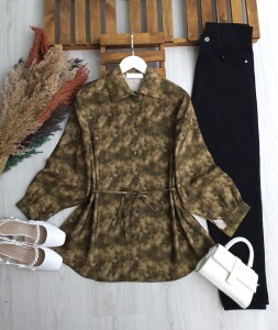 KUD ŞAL DESEN SALAŞ GÖMLEK TUNİK 5654-09-HAKİ - 