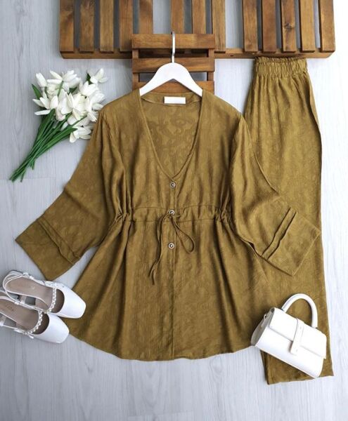 KUNG BELİ BAĞCIKLI JAKAR İKİLİ TAKIM 1753-70-YAĞ YEŞİLİ - 1