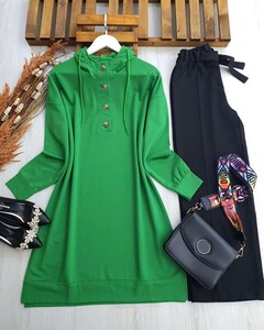 LAEL DÜĞMELİ KAPŞONLU TUNİK B10-1-5258-54-BENETTON - 