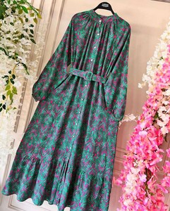 LAFEN KEMERLİ DESENLİ ÖNÜ DÜĞMELİ ELBİSE C9-2323-08-MİNT - 