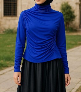 LANEL YARIM BOĞAZLI ÇAPRAZ DİKİŞLİ SANDY BLUZ A10-6-5523-14-SAKS - 