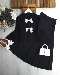 LARGA ÖNÜ AÇIK FİYONKLU HIRKA A8-1-8159-01-SİYAH - 1