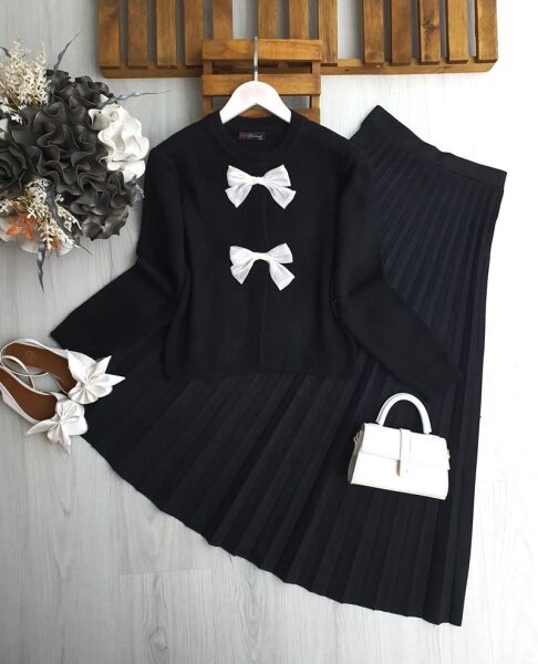 LARGA ÖNÜ AÇIK FİYONKLU HIRKA A8-1-8159-01-SİYAH - 1