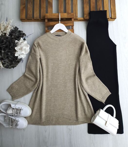 LAYDE ÖNÜ OVAL SALAŞ ŞARDONLU TUNİK 8199-22-TAŞ - 1