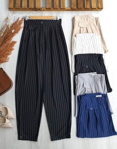 LENO PAÇALARI DÜĞMELİ ŞALVAR PANTOLON C11-23349-01-SİYAH - 1