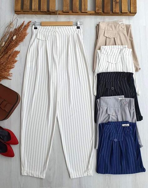 LENO PAÇALARI DÜĞMELİ ŞALVAR PANTOLON B3-5-23349-20-BEYAZ - 1