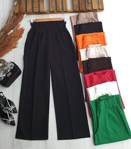 LERSE BELİ LASTİKLİ BOL PAÇA PANTOLON B7-3-23265-01-SİYAH - 