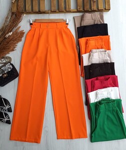 LERSE BELİ LASTİKLİ BOL PAÇA PANTOLON B7-3-23265-15-ORANJ - 1