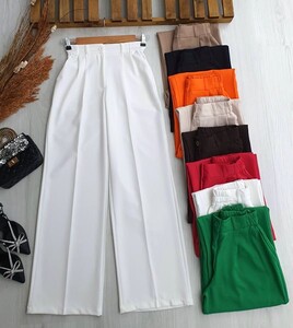 LERSE BELİ LASTİKLİ BOL PAÇA PANTOLON B7-3-23265-20-BEYAZ - 