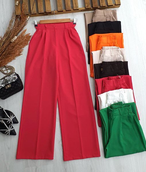 LERSE BELİ LASTİKLİ BOL PAÇA PANTOLON B7-3-23265-28-FUŞYA - 1