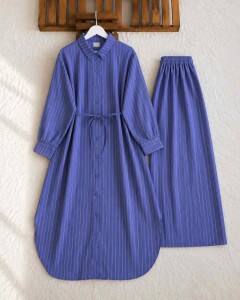 LIFN TAM BOY TUNİK BOL PANTOLON TAKIM 1779-02-MOR - 