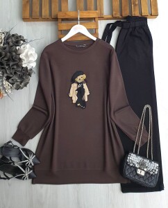 LOBAN ÖNÜ CEKETLİ AYI TUNİK 5640-37-KAHVE - 