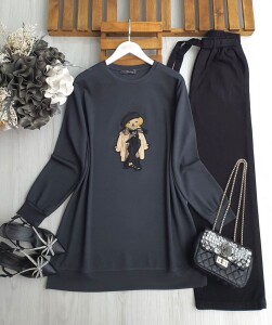 LOBAN ÖNÜ CEKETLİ AYI TUNİK 5640-58-FÜME - 