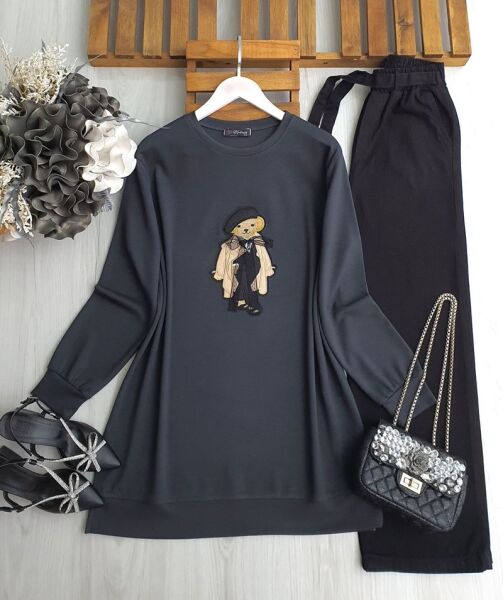 LOBAN ÖNÜ CEKETLİ AYI TUNİK 5640-58-FÜME - 1