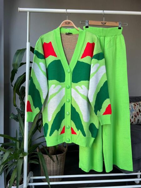 PARE PARÇALI TRİKO TAKIM 8005-60-FISTIK YEŞİLİ - 1