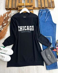 LQAL CHICAGO BASKILI TUNİK 5244-01-SİYAH - 