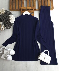 LUDE KALIN ÇİZGİLİ TRİKO TAKIM A5-4-8168-12-LACİVERT - 