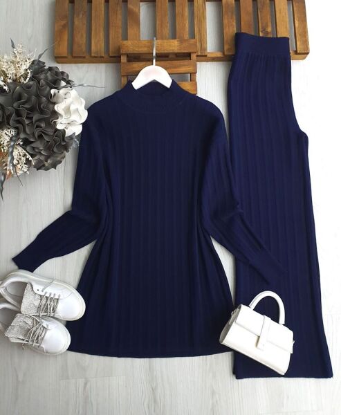 LUDE KALIN ÇİZGİLİ TRİKO TAKIM A5-4-8168-12-LACİVERT - 1