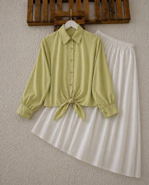 LULSA ÖN TOKA BAĞLAMALI GÖMLEK B6-4-5736-07-YEŞİL - 1