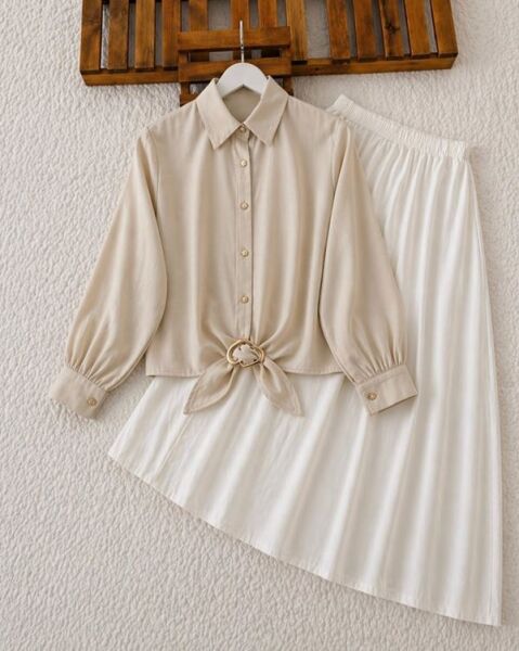 LULSA ÖN TOKA BAĞLAMALI GÖMLEK B6-4-5736-34-BEJ - 1