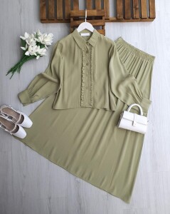 LUMGES ÖNÜ FIRFIRLI ETEKLİ TAKIM 1708-07-YEŞİL - 