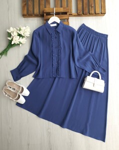 LUMGES ÖNÜ FIRFIRLI ETEKLİ TAKIM A3-1-1708-11-İNDİGO - 1