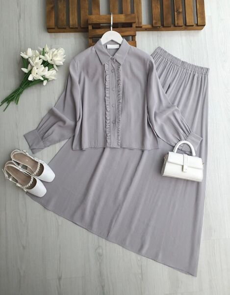 LUMGES ÖNÜ FIRFIRLI ETEKLİ TAKIM A3-1-1708-26-GRİ - 1