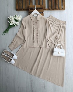 LUMGES ÖNÜ FIRFIRLI ETEKLİ TAKIM A3-1-1708-34-BEJ - 1