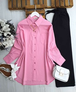 LUNEYA KALP KOLYELİ GÖMLEK TUNİK A9-3-5501-47-PEMBE - 