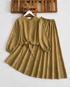 LUSB ÖNÜ BAĞLAMALI ETEK ASTARLI JAKAR İKİLİ TAKIM 1762-70-YAĞ YEŞİLİ - 