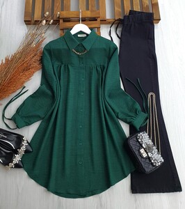 LUYS KOL BAĞLAMALI KOLYELİ SALAŞ TUNİK C6-5313-27-ZÜMRÜT - 