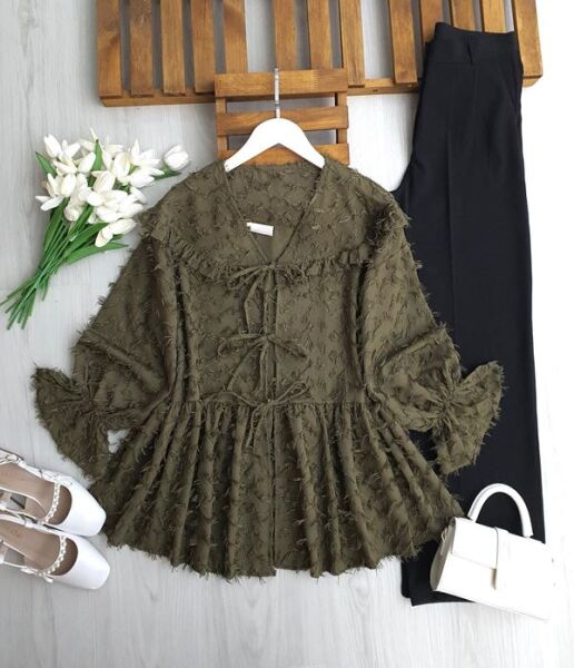 MATZEL ÖNÜ BAĞCIKLI PÜSKÜLLÜ KISA CEKET 3228-09-HAKİ - 1