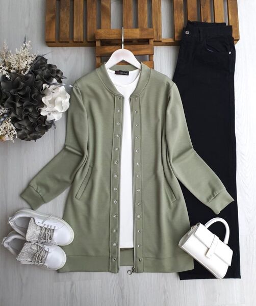 MERV KUŞGÖZÜ FERMUARLI KAP SIFIR KOL İÇ TUNİK TAKIM A6-1-3215-08-MİNT - 1