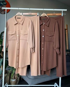 MESTT DÜĞMELİ CEPLİ SALAŞ İKİLİ TAKIM B7-4-1419-48-BİSKÜVİ - 