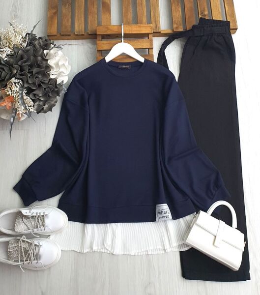 MİLSA ETEK UCU PİLİSELİ SALAŞ TUNİK B3-6-5616-12-LACİVERT - 1