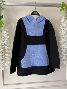 MULGA KOT GÖRÜNÜM GARNİLİ ÜÇ İPLİK SWEAT B7-4-5471-01-SİYAH - 