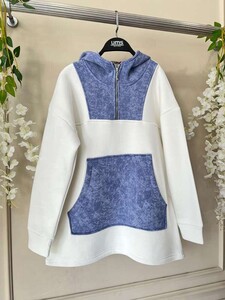 MULGA KOT GÖRÜNÜM GARNİLİ ÜÇ İPLİK SWEAT B7-4-5471-20-BEYAZ - 