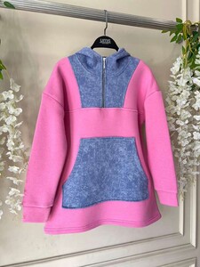 MULGA KOT GÖRÜNÜM GARNİLİ ÜÇ İPLİK SWEAT B7-4- 5471-47-PEMBE - 