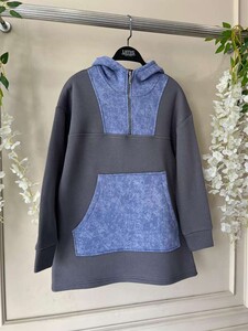MULGA KOT GÖRÜNÜM GARNİLİ ÜÇ İPLİK SWEAT B7-4-5471-58-FÜME - 